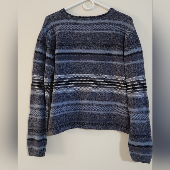 Vintage Eddie Bauer Blue Striped Sweater Size L - Picture 5 of 11